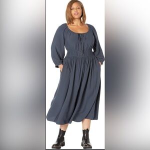 Madewell women’s 2X Boho Chic Twill Sophia Trending Midi Fall Essential Dress